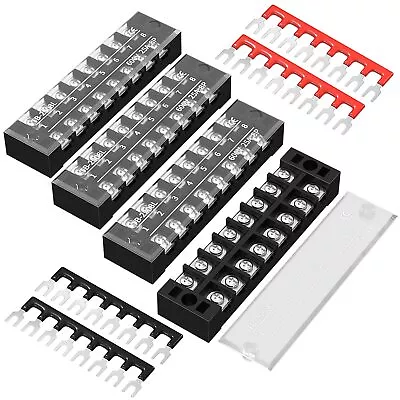 8 Position Terminal Block 25A 600V Dual Row Screw Terminal Strip Dual Row Wit • $19.84