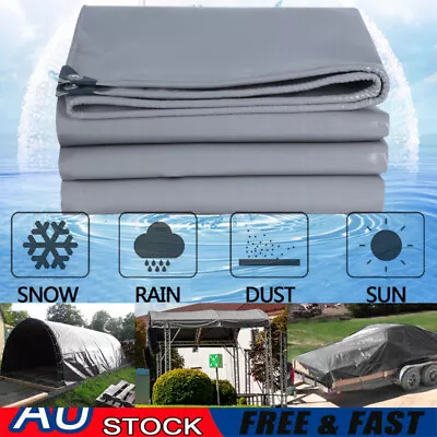 Heavy Duty Waterproof Canvas Tarp Tarpaulin Sun Blocked Dustproof Cover Tarps • $83.59