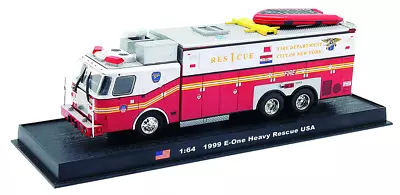 1999 E-One Heavy Rescue American Heavy Fire Truck Model Diecast Amercom 1:64 • $19.90