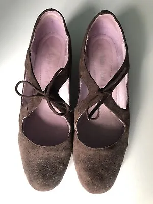 £8 • Buy VAN DAL TLC Geniune Brown Suede Leather Wedge Shoes With Strap Fastening Size 5D
