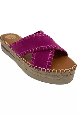 Vince Camuto Leather Crossband Slide Sandals Belinsda Virtual Pink • $39.99