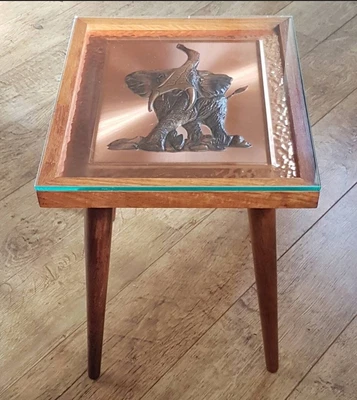 £45 • Buy Vintage Copper Embossed Art Picture Table Of African Elephant By Dennis Thomson