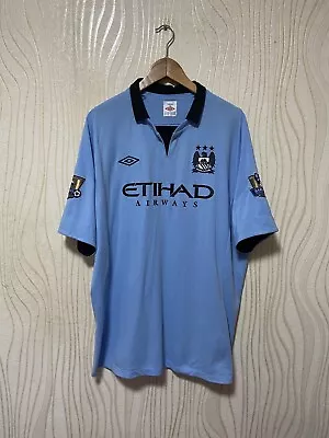 MANCHESTER CITY 2012 2013 HOME FOOTBALL SHIRT SOCCER JERSEY UMBRO Sz XL MEN  • $89.99