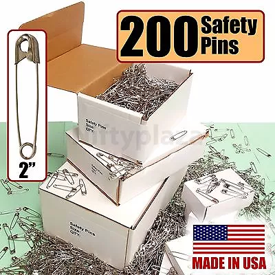 NiftyPlaza 200 Extra Large Safety Pins Size 2 Inch Quilters Crafting Diapers • $11.29