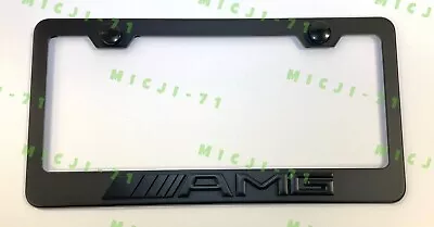 3D AMG Mercedes Benz Emblem Stainless Steel Black License Plate Frame Rust Free • $14.95