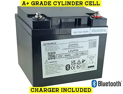 £256.80 • Buy Ultramax 12v 50Ah LiFePO4 Battery For Power Storage In Off-grid Solar System