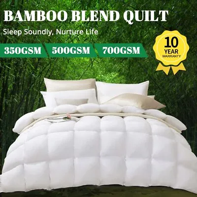 $34.19 • Buy Microfibre Bamboo Winter Summer Quilt Duvet Doona Cotton Blend Cover Queen King