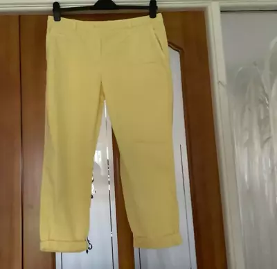 Ladies M&S COLLECTION SIZE 14  YELLOW COTTON Trouser  Zip Front  4 Pockets VGC • £2.99