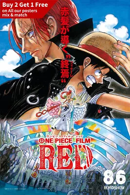 ONE PIECE FILM RED (2022) Anime Poster 36x24  48x32  Art Silk Print • $19.70