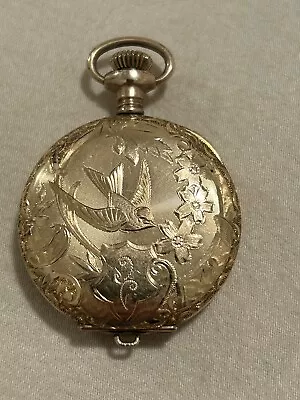 Antique Elgin Pocket Watch 15 Jewels 7157213 Hand Engraved Swallows Gold • $240