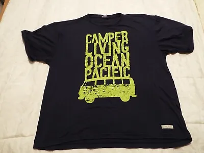 Ocean Pacific Navy TShirt 'Camping Living' Size 3XL Used Condition • £11.99