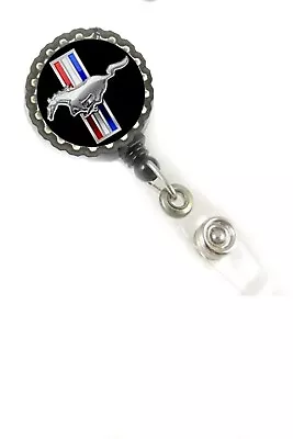 Ford Mustang Style Badge Reel Holder Retractable Id Nurse Dr Cna Secretary RT Rn • $5.45