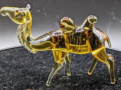 Vintage 1970s Hand Blown Murano Art Glass Dromedary Camel Sculpture Amber  • $29.99