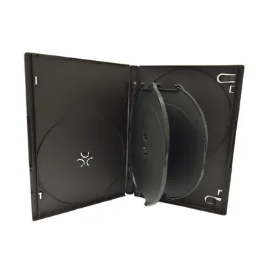 14mm Black Standard  6 Disc CD DVD Storage Box Case With 2 Trays Wholesale Lot • $6.97