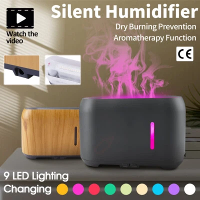 USB Essential Oil Diffuser LED Flame Light Ultrasonic Aroma Mist Air Humidifier • $27.90