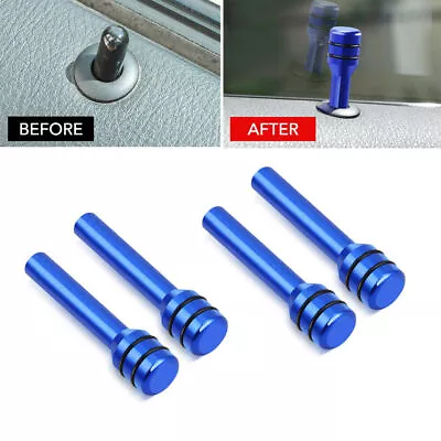 4x Universal Car Interior Parts Blue Door Locking Lock Knob Pull Pins Cover Kits • $8.84