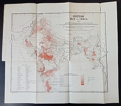 (AOP) Vintage Survey Of India COTTON MAP OF INDIA 16  X 18  • $20