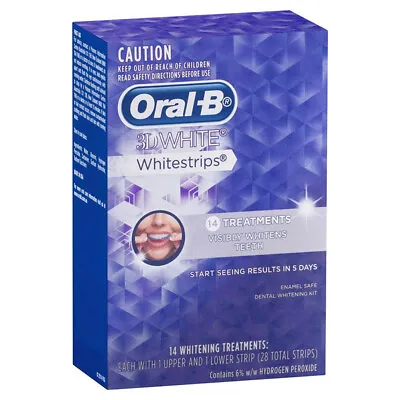 $32 • Buy 14pc Oral B 3D Stain Removal White Whitestrips Teeth Whitening Treatments Strips