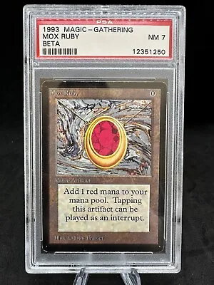 MTG Beta Limited Edition Mox Ruby PSA 7 NM 1993 Original English Rare Magic • $5995