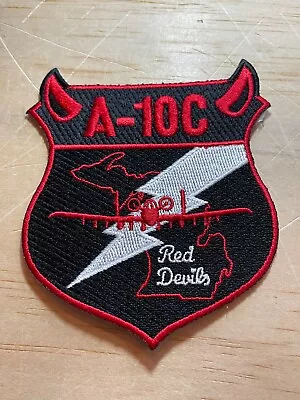 1990s/2000s US AIR FORCE PATCH-A-10C Thunderbolt-RED DEVILS-ORIGINAL USAF/MI ANG • $5.50