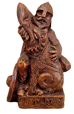 Seated Tyr Statue - Norse Viking God Figure Dryad Design Asatru Rune Statue • $49.99