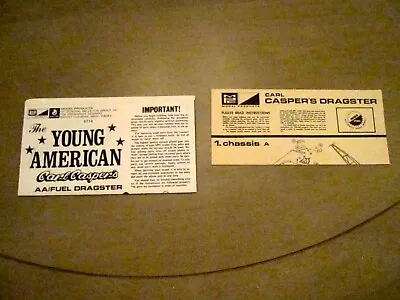 Mpc Carl Caspers Young American & Dragster ~ 2 Vintage Instruction Sheets  Only~ • $5