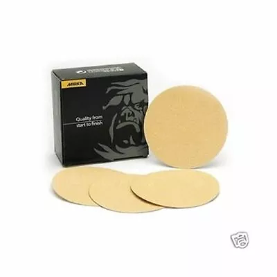 Mirka Gold 5  PSA Sticky Tab Sanding Discs 240 Grit No Hole 100 Discs Per Box • $39.80