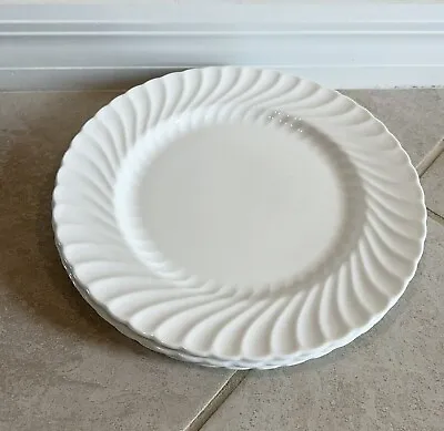 Minton White Fife Swirl Dinner Plates Set Of 3 Used Once • $80