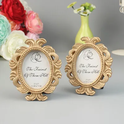 £3.03 • Buy Retro Oval Vintage Resin Small Photo Picture Frame Wedding Home Table Decoration