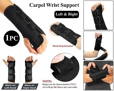 Carpal Tunnel Wrist Support Hand Brace Splint For Injury Pain Relief Breathable • £11.49