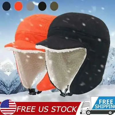 Men Winter Warm Hat Knit Visor Beanie Fleece Lined Billed Beanie With Brim Caps • $6.41