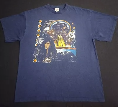 Vintage Native American T-shirt. Size XL Made In USA. Gorgeous Print. Indigenous • $16.50