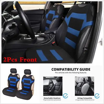 £19.32 • Buy 2PCS Universal T-shirt Design Car Front Seat Covers Protector Interior Accessory