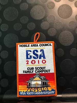 BSA MOBILE AREA COUNCIL 2010 CUB SCOUT FAMILY CAMPOUT 100th ANN PATCH • $7.28