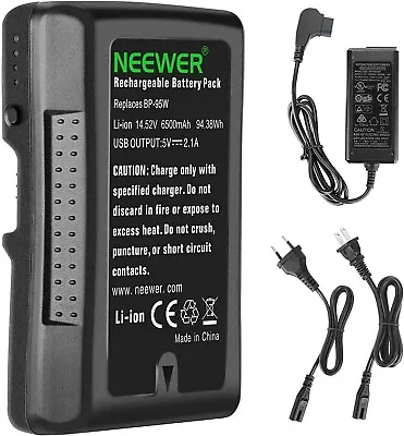 $84.99 • Buy Neewer 95Wh (6600mAh) V-Mount/V-Lock Battery, 14.8V Rechargeable Li-ion Battery
