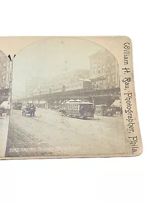 Bowery Elevated Trail Trolley Horse Drawn Wagon Action New York Photo SV1A Rau • $39.99