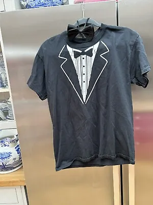 £4 • Buy Tuxedo Tshirt Mens Med Black Formal Suit And Tie Crew Neck