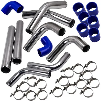 2.5  UNIVERSAL Turbo Intercooler Piping Pipe Duct Tube Kit With Bolt Clamp Blue • $81.50