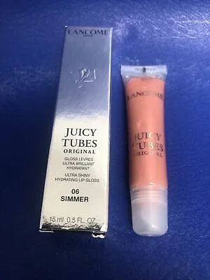 Lancome Juicy Tubes Ultra Shiny Lip Gloss  06 Simmer  15ml  Full Size • £29.99