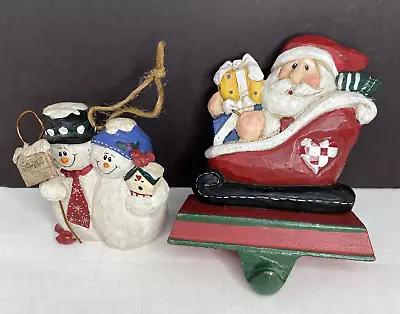 Midwest Of Cannon Falls Eddie Walker Santa Stocking Holder Sleigh + Ornament • $19.99