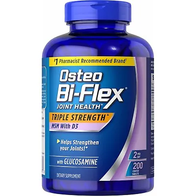 200 Tablets SEALED OSTEO BI-FLEX Triple Strength Glucosamine MSM D3 EXP 1/2026 • $29.94