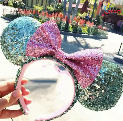 Pink Sugar Rush Bow Minnie Mouse Ears Sequins Disney Parks Edition Headband • $16.69