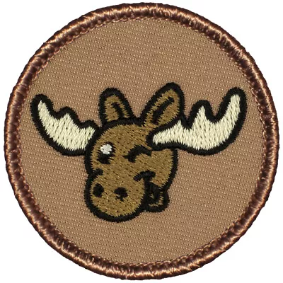 Winking Moose Patrol Patch - 2  Round Embroidered Patch • $4.49