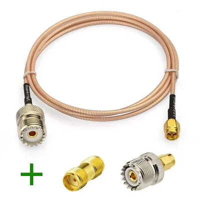 SMA To UHF RF Coax Cable+ SMA & SMA To UHF Adapter For Baofeng CB Walkie Talkie • $12.82