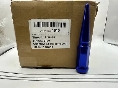 Rsoxtech 32 Lug Nut Set Blue Spike 9/16-18 Thread • $22.50