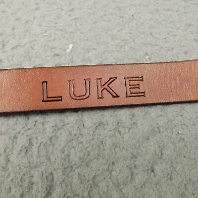 Vintage Leather Belt Hand Tooled LUKE Name Western Cowboy Brown Youth Boys 26 28 • $16.54