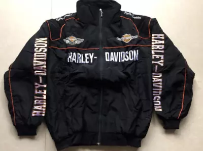 Unisex Adults Harley Davidson F1 Team Racing Embroidery Cotton Padded Zip Jacket • $82.50