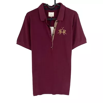 LA MARTINA Dark Red Co Modal Piquet Polo Shirt Size 1 / XS • $28.29