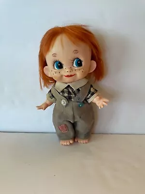 Vintage Masudaya 1960's Big Eyed Rubber Doll Red Hair • $29