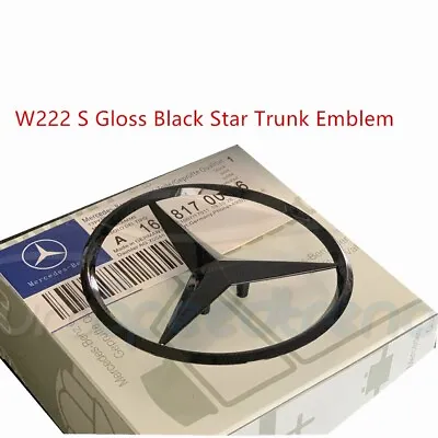 W222 S Gloss Black Star Trunk Emblem AMG S63 S65 S550 Rear Logo Badge • $19.99